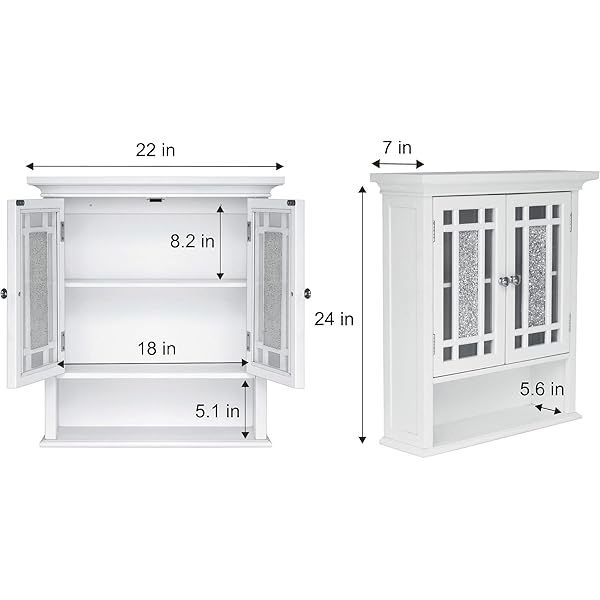 Clóset de Pared extraíble con Puertas Dobles, Color Blanco Pull Handle Wall Cabinet clóset de pared