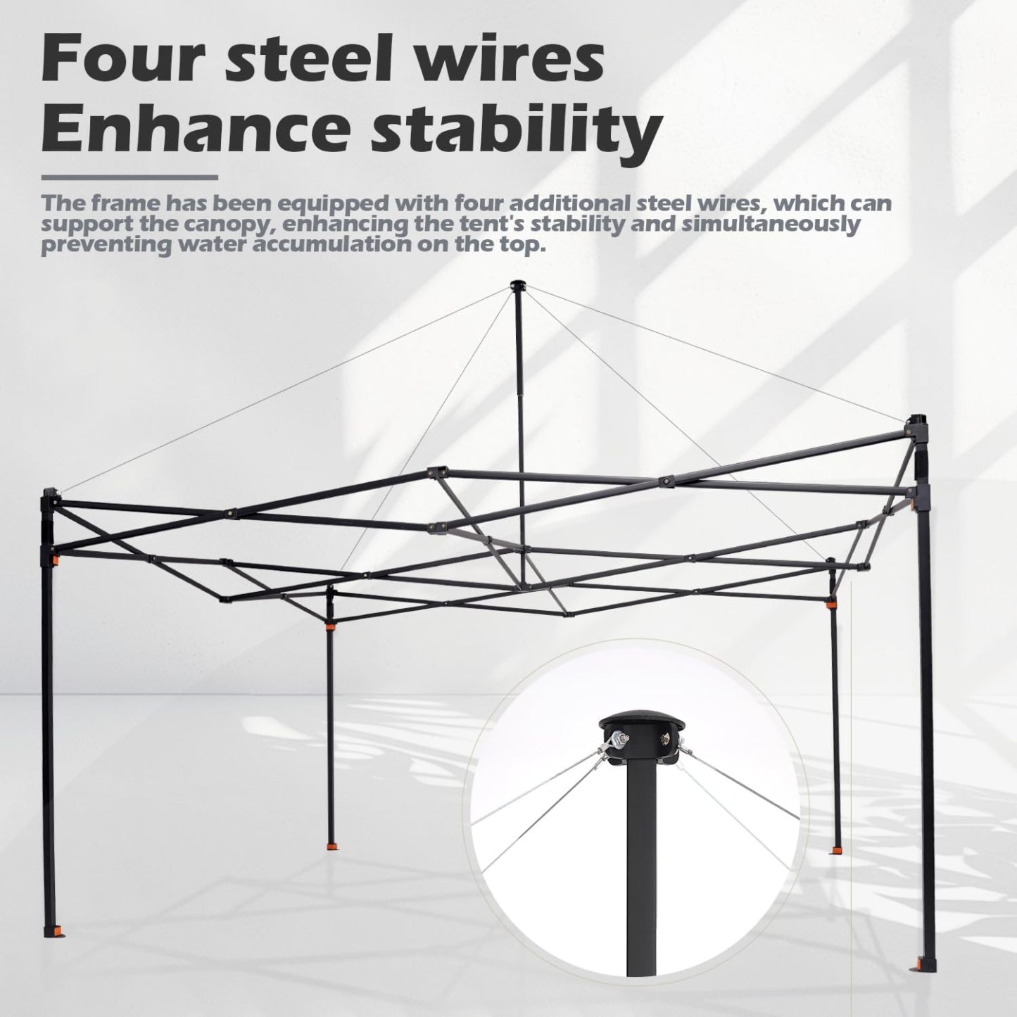 Toldo comercial resistente emergente de 12 x 12" en la parte superior y 10 x 10" en la base, marco de metal reforzado con cables de acero, bolsa con ruedas, paredes laterales x4, bolsas de arena x4, estacas para carpa x8