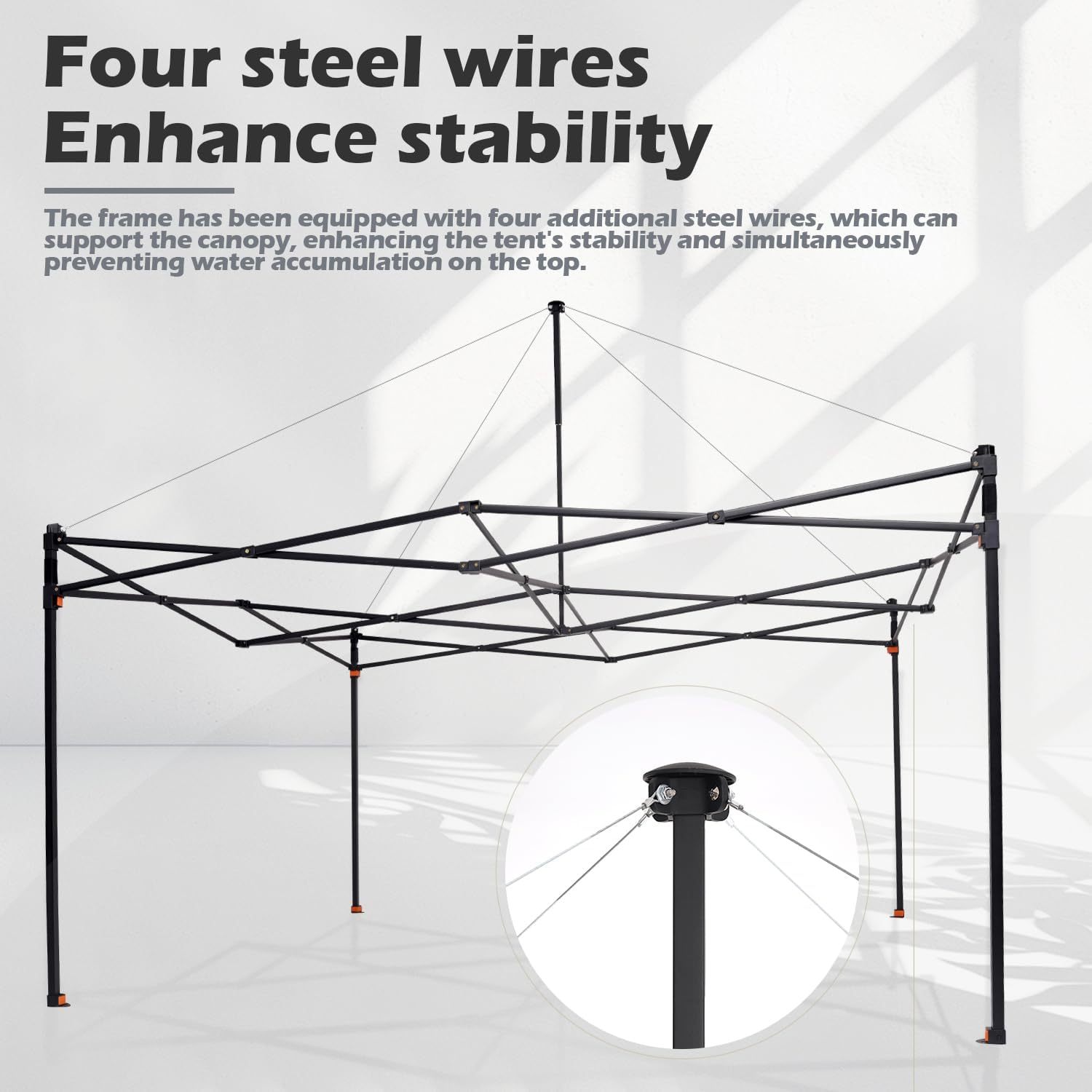 Toldo comercial resistente emergente de 12 x 12" en la parte superior y 10 x 10" en la base, marco de metal reforzado con cables de acero, bolsa con ruedas, paredes laterales x4, bolsas de arena x4, estacas para carpa x8