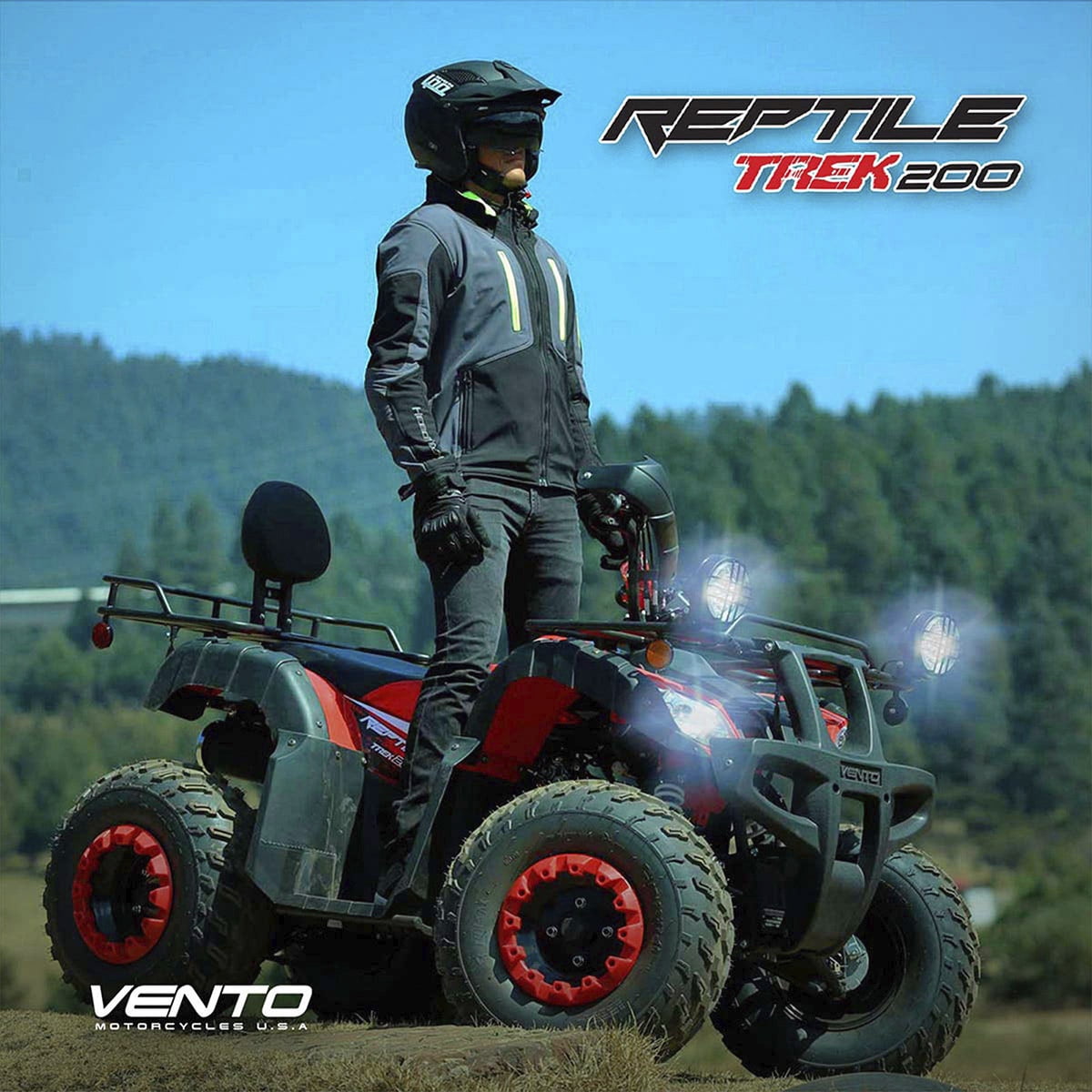 Motocicleta Vento Reptile Trek 200 Rojo 2025 Cuatrimoto