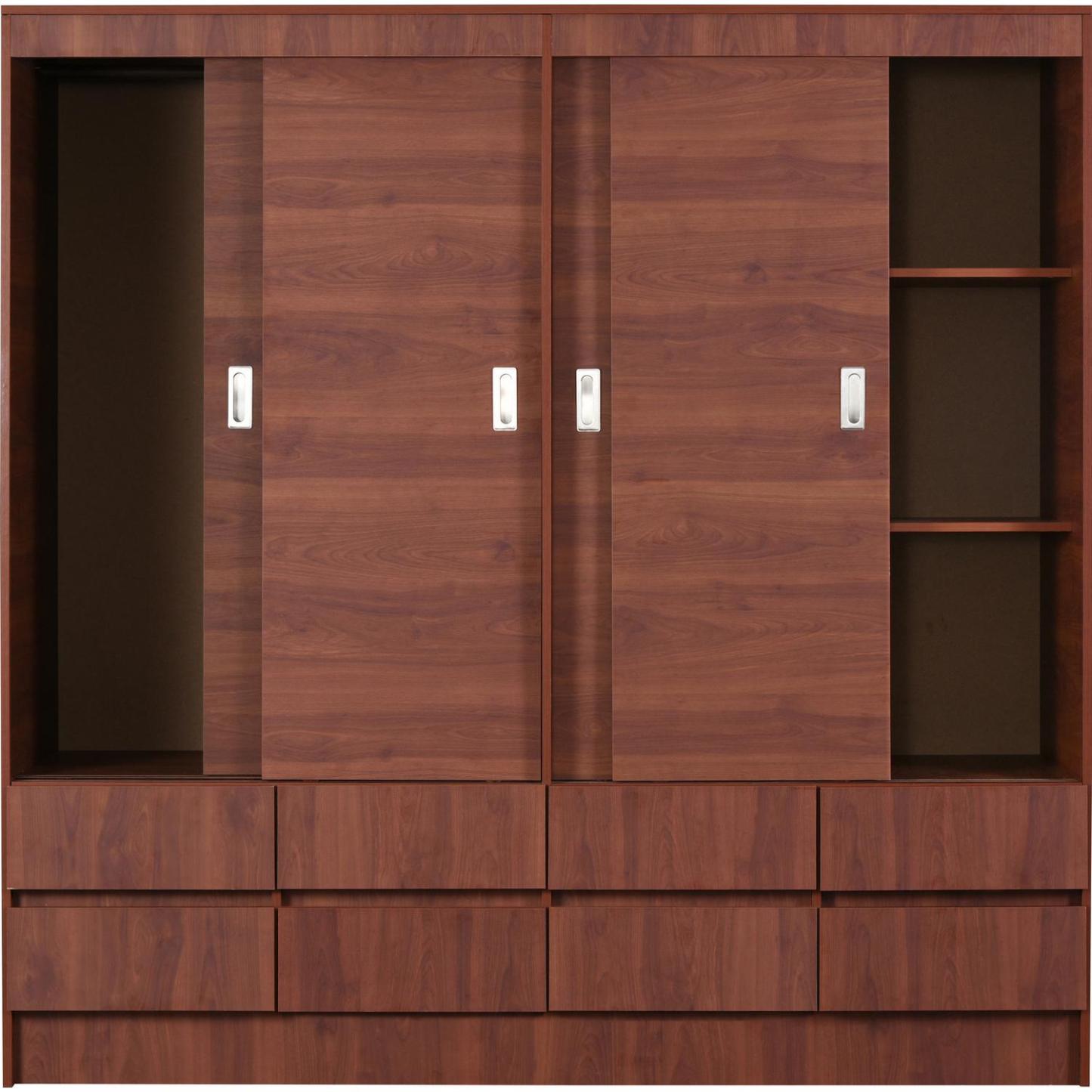 Clóset Maule 4 Puerta(s) 2 Repisa(s) 180x180x51 cm Cerezo