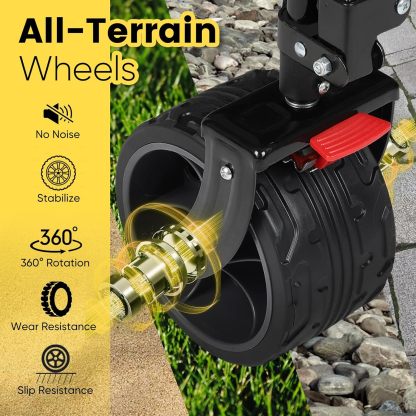 Sekey Carro plegable plegable de 48 pulgadas de largo con capacidad de peso de 420 libras, carro de jardín plegable de 300 litros de servicio pesado con ruedas de playa grandes todo terreno y soportes