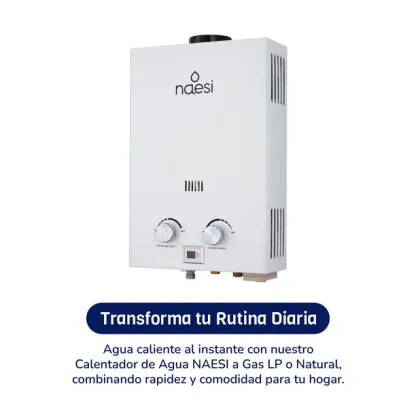 Calentador de Agua de Paso Naesi AN201 6 Litros Uso Exclusivo para Gas LP