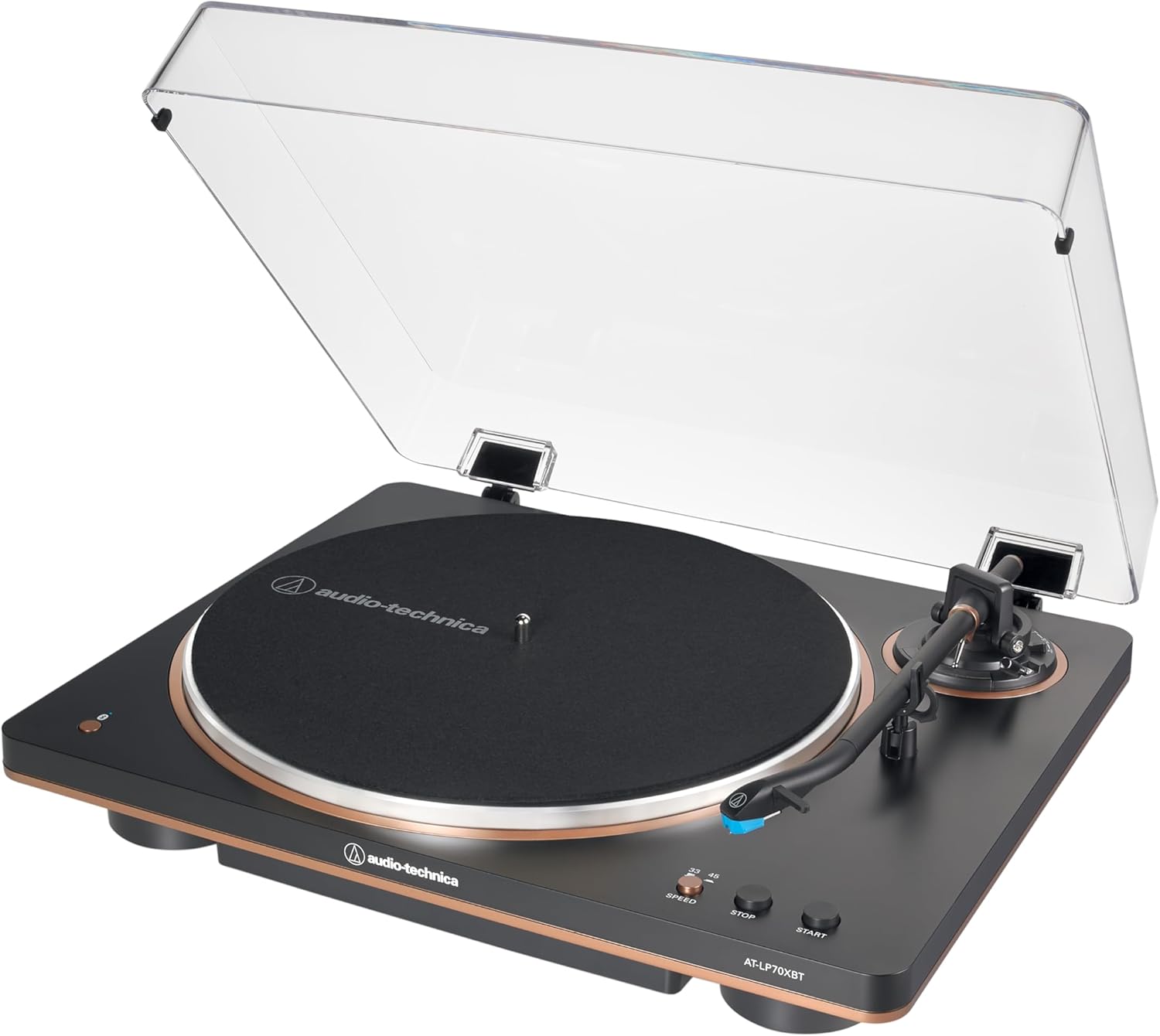 Audio-Technica AT-LP70XBT - Tocadiscos inalámbricos (Negro/Bronce)