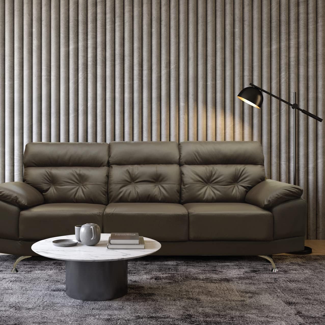 CONFORTOPIEL | Sofá de Piel Genuina Dublin (Chocolate) Medidas APROXIMADAS: (230 cm Largo x 85 cm Profundidad x 95 cm Altura)