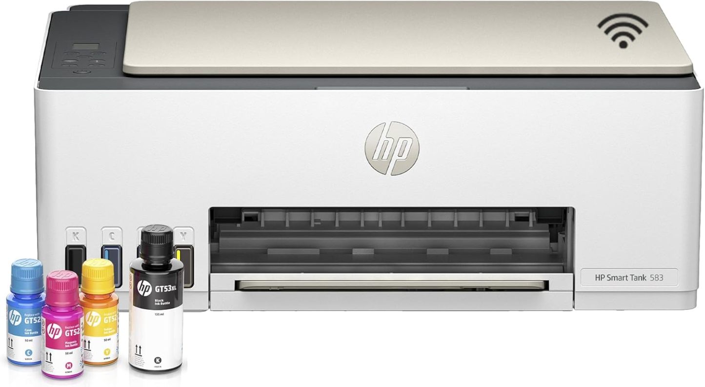 HP Impresora Multifuncional Smart Tank 585, Tinta Continua, Color, Wi-Fi, Dúplex (Doble Cara) Manual, Impresión Desde Smart App, hasta 2 años de Garantía* (1F3Y4A)