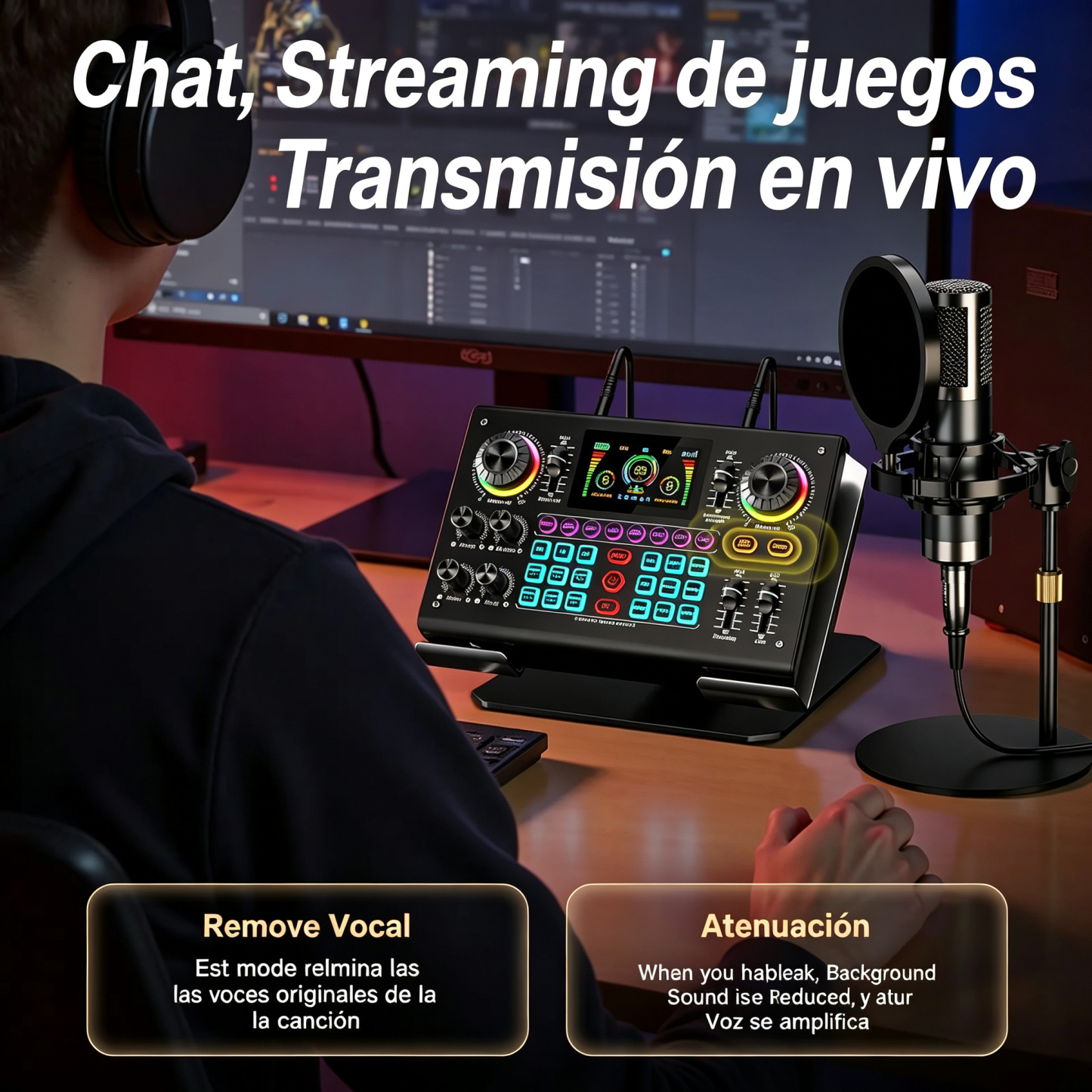 Ideanthro C200 PRO-P15 Live Streaming Sound Card, Dual-Core DSP Mixer, Dual XLR/3.5mm Mic Inputs, Multiple Voice Effects for Content Creators & Podcasters #SummerWins #DealsForYouDays