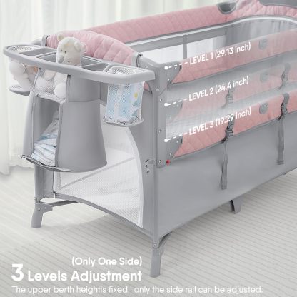 ADOVEL Cuna nocturna para bebé, Pack and Play, viene con colchón, cambiador y parque para recién nacidos y niños pequeños-----Toallitas para babas