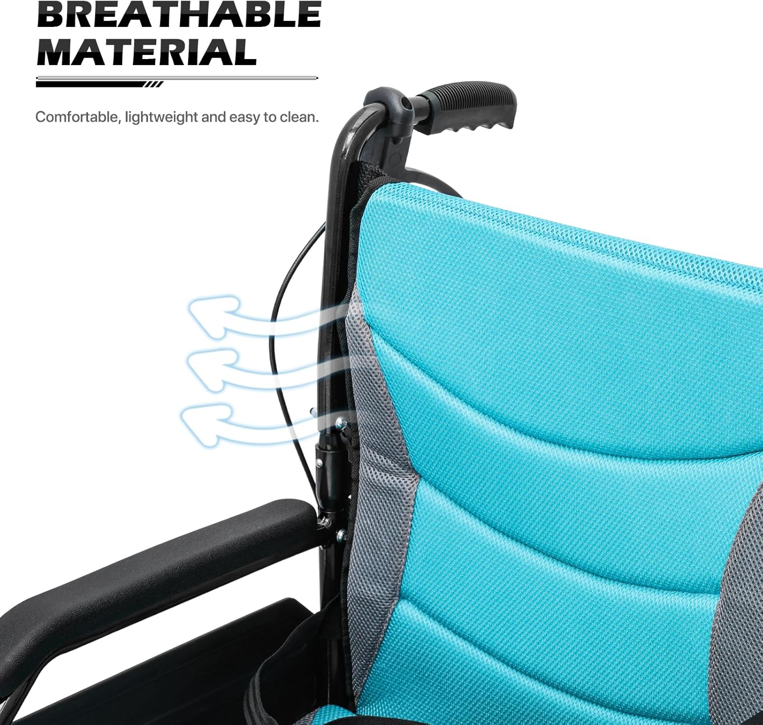 Monicare - Silla de ruedas para adultos con reposapiés abatible y frenos de mano con cierre de bucle, silla de rueda de asiento de 17.5 pulgadas, rueda trasera de 15 pulgadas, ligera, ultraligera,