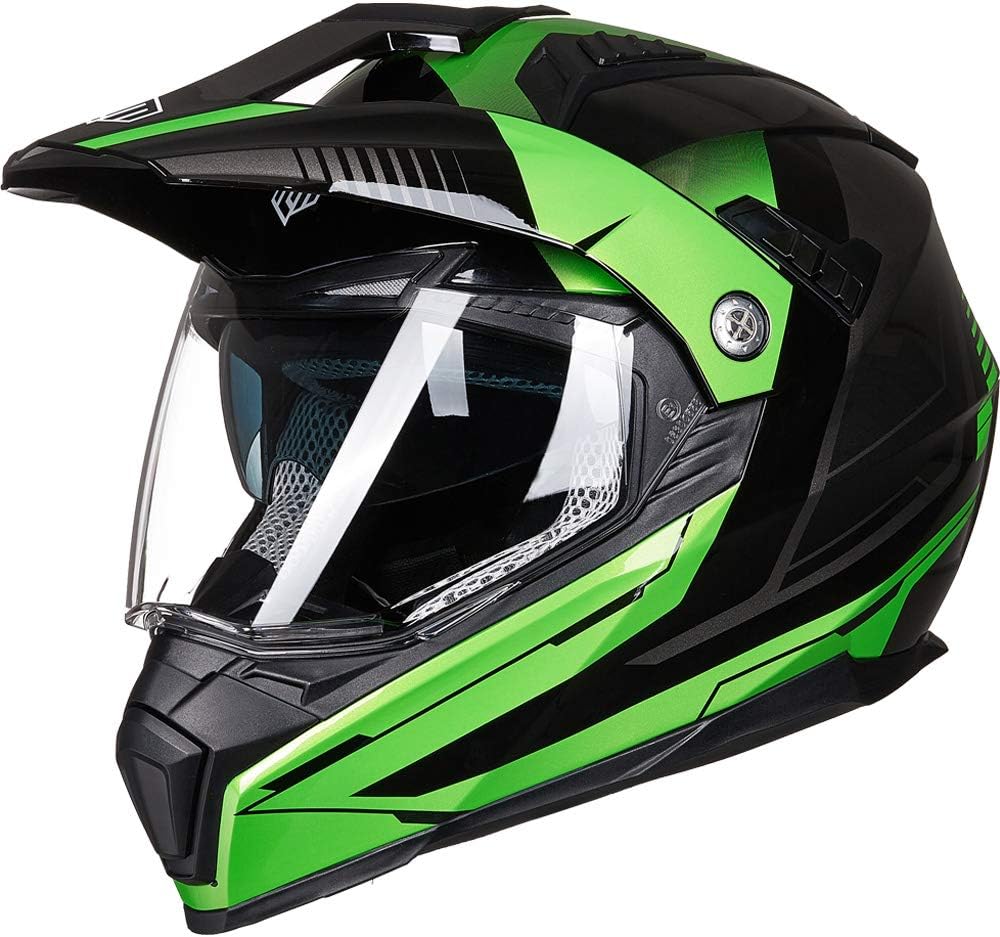 ILM - Casco deportivo doble para motocicleta, visor para el sol, casco para todoterreno, motocross, certificado por el DOT.