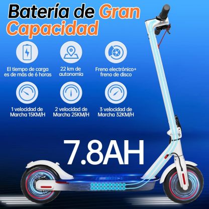 HONEYWHALE M2 Pro Scooter Eléctrico Plegable para Adultos, Motor de 500 W de Potencia Máxima, 22km con una Carga Completa, Velocidad Máxima 32km/h, Patin Eléctrico con App Control Bluetooth