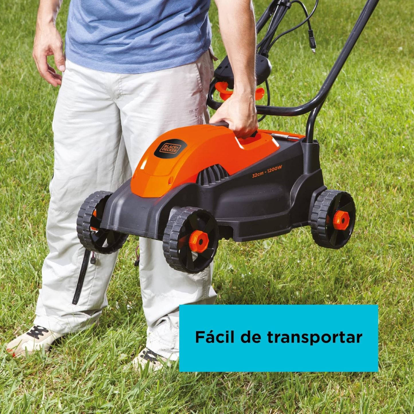 BLACK+DECKER Cortadora de Césped 1200W de 12,5" (32cm) de Ancho (GR1000-B3)
