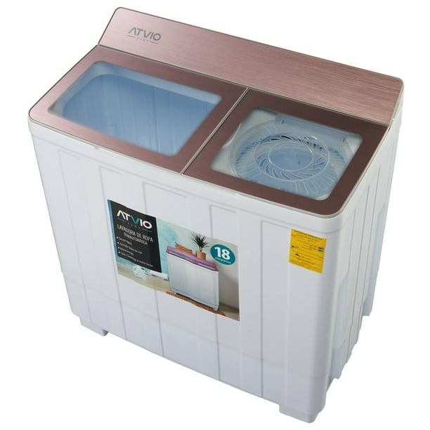 Lavadora Atvio Semiautomática Doble Tina 18 Kg Blanca