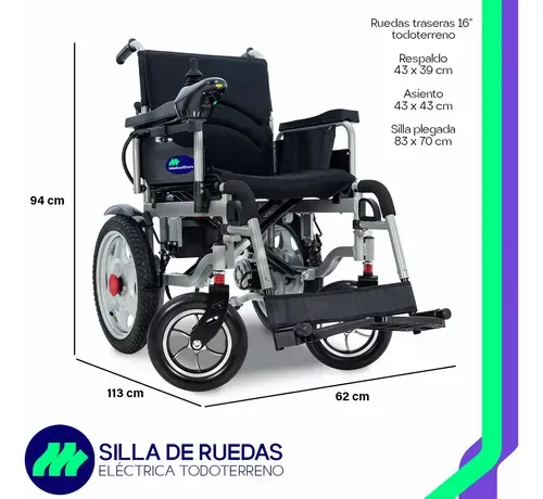 Silla De Ruedas Eléctrica Manual De Acero Premium Recargable Gris