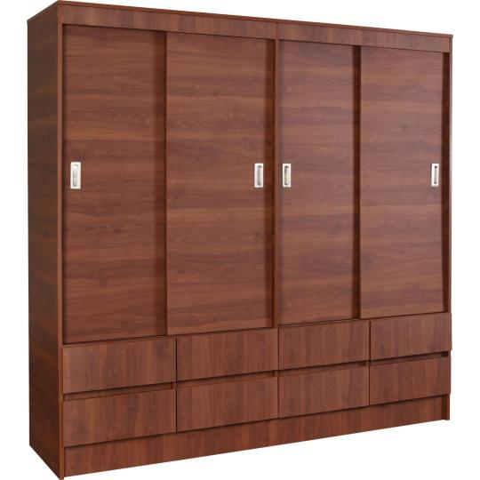 Clóset Maule 4 Puerta(s) 2 Repisa(s) 180x180x51 cm Cerezo