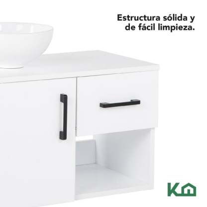 Mueble Kit Para Baño Gabinete Organizador Lavamano Monomando blanco