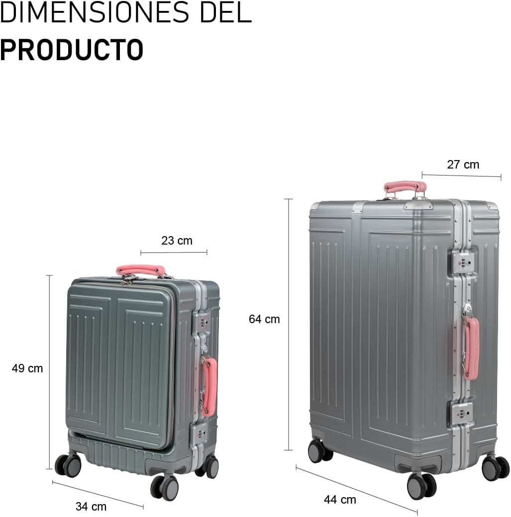 Set de 2 Maletas Premium 20 y 26 Pulgadas Equipaje de mano Con Candado TSA Compartimiento Para Laptop USB Ruedas Giratorias (Rojo)-#17011001901303020502#