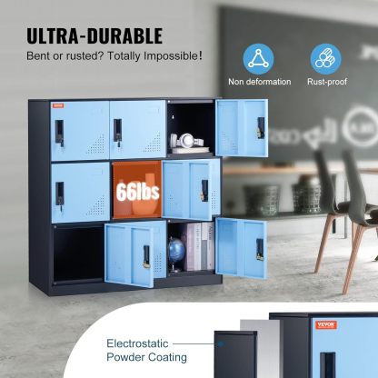 Metal Storage Cabinet with Wheels, 75'' Locking Steel Storage Cabinet with 2 Magnetic Doors and 4 Adjustable Shelves for Office, Garage, Home