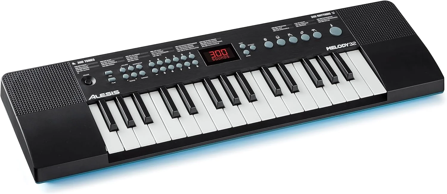 Alesis Melody 61 - Piano eléctrico con 61 teclas, Teclado Musical con altavoces, audífonos, micrófono, soporte para piano, atril y taburete