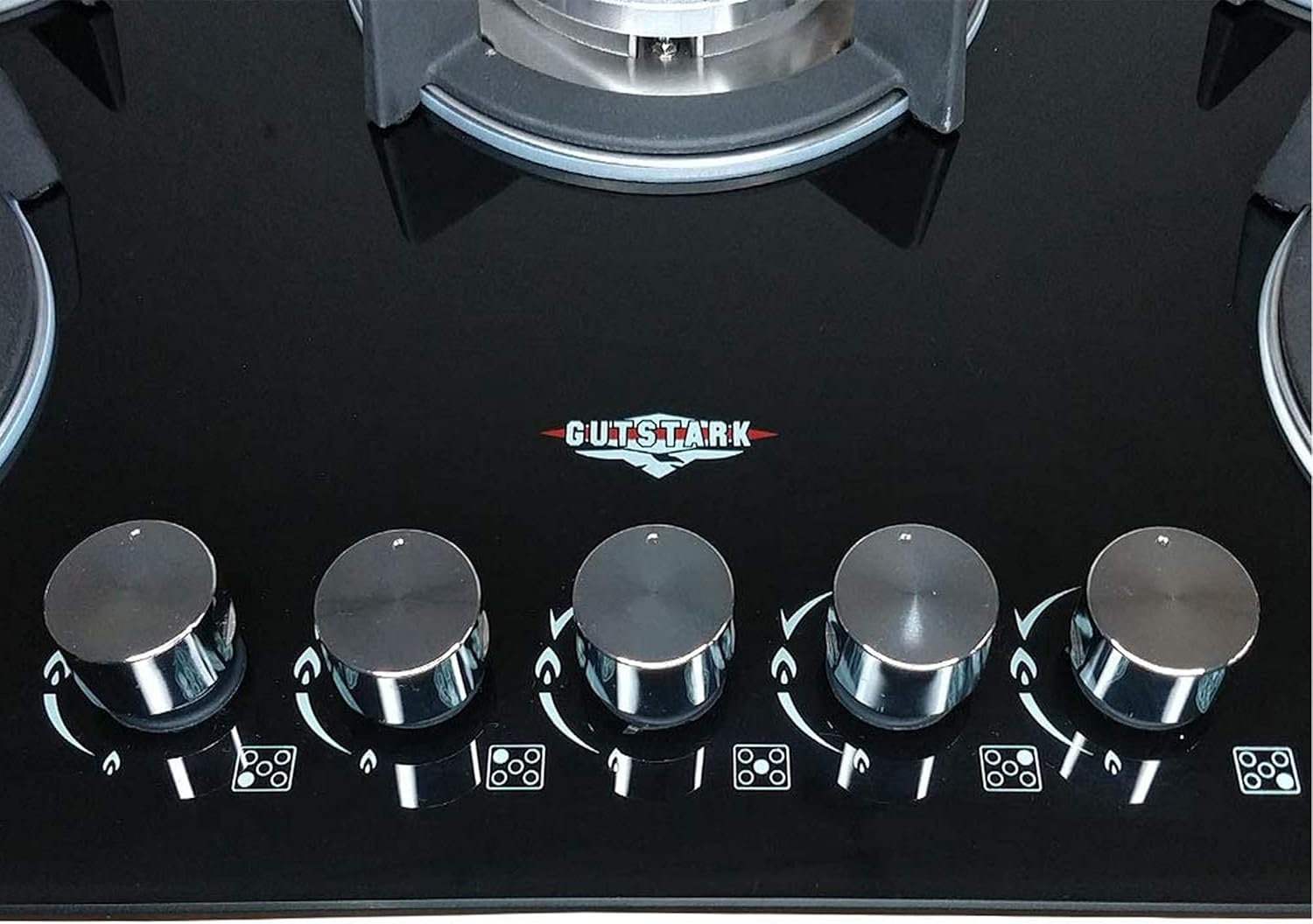 Gutstark Parrilla de Gas Empotrable 5 Quemadores De Gas Cristal Templado Empotrable Grueso Estufas Empotrables Hogar Cocina Gas Natural o Gas LP Estufa de Mesa Parrillas