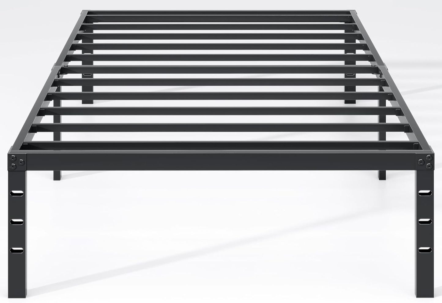 New Jeto Marco de cama de metal con espacio de almacenamiento debajo de la cama, plataforma sencilla y atmosférica, resistente y duradero, tamaño queen, adecuado para recámara