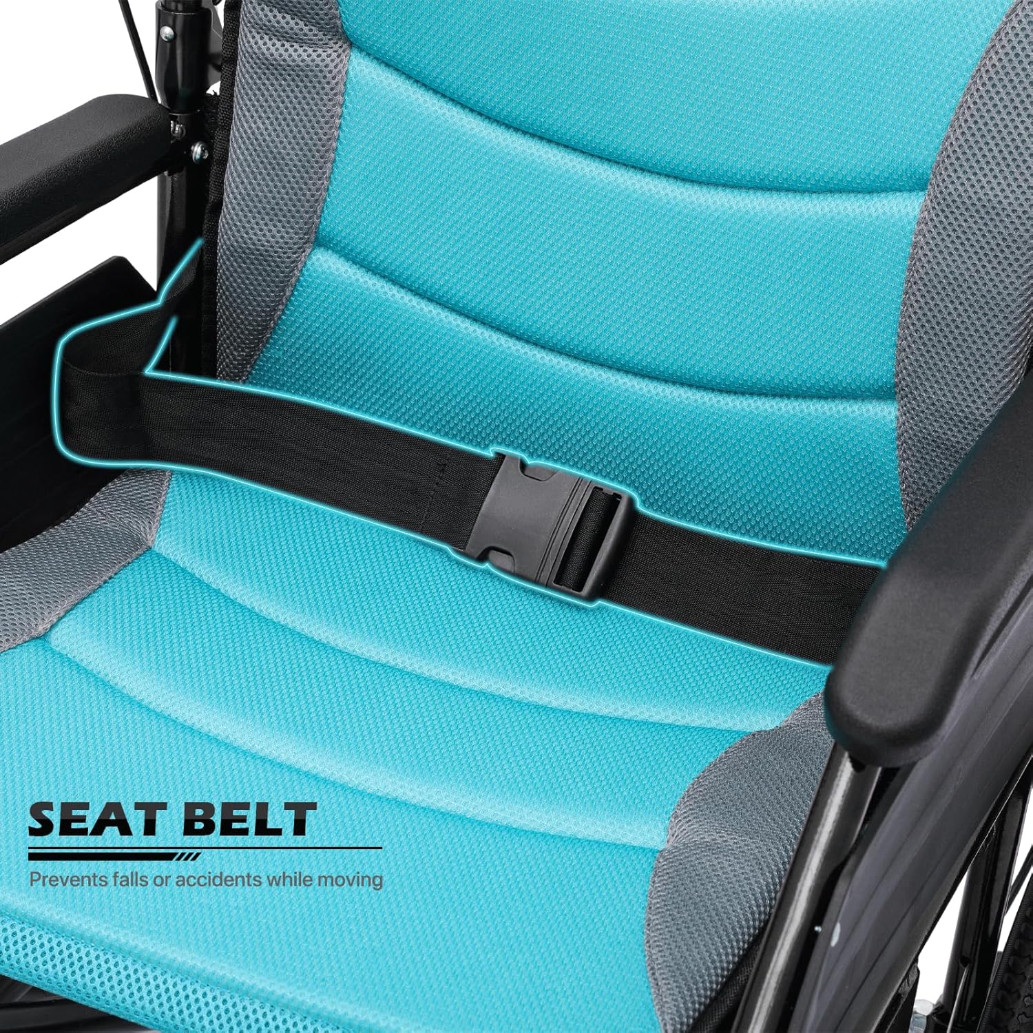 Monicare - Silla de ruedas para adultos con reposapiés abatible y frenos de mano con cierre de bucle, silla de rueda de asiento de 17.5 pulgadas, rueda trasera de 15 pulgadas, ligera, ultraligera,
