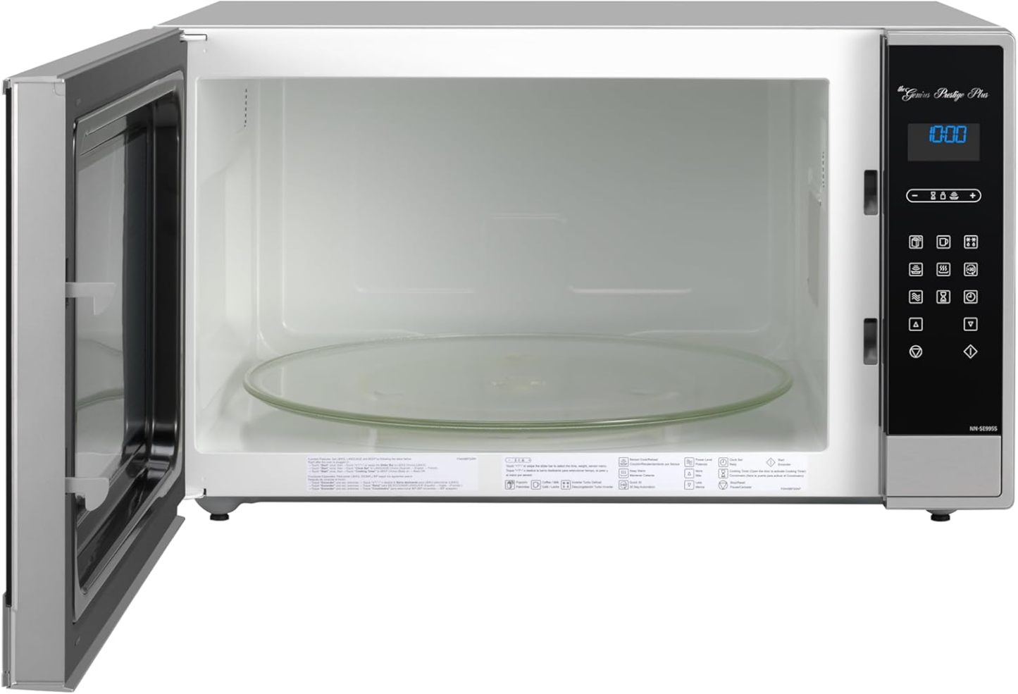 Horno de Microondas Panasonic NN-SE995SRPH Cyclonic Inverter, Capacidad 2.2 pies cúbicos, Sensor Genius, Acero Inoxidable