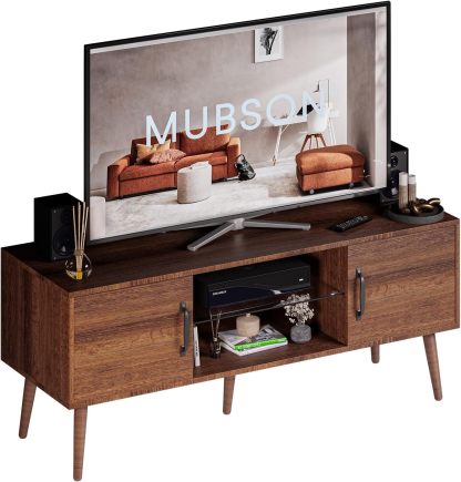 MUBSON Mueble para TV para Pantallas de hasta 55 Pulgadas | 120x39 cm | Centro de Entretenimiento para TV Marena con 3 Repisas y 2 Espacios para Consolas o Bocinas. Mesa para TV. TV Furniture