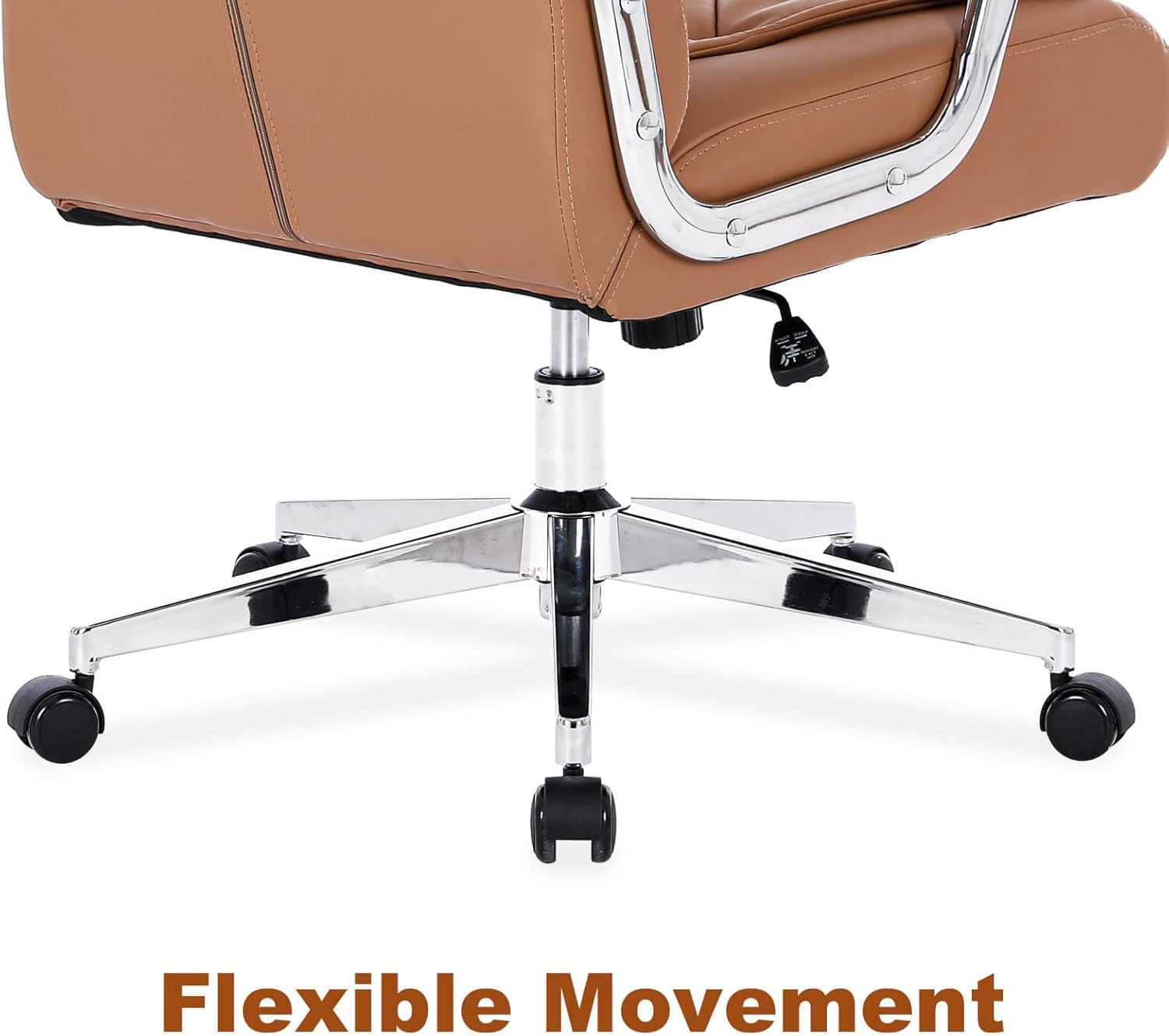 Hoxne - Silla de oficina ejecutiva de piel con brazos y ruedas, respaldo alto, silla ergonómica de computadora de computadora, altura ajustable, silla de computadora de oficina, capacidad de 350