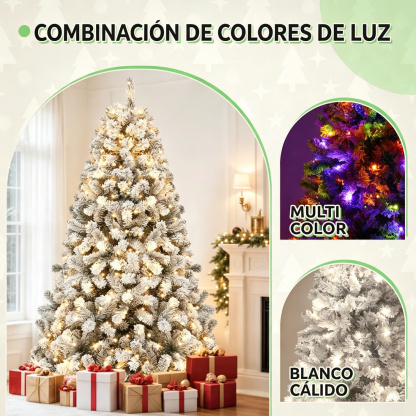【11 modos de iluminación】 Árbol de Navidad artificial YITAHOME (disponible en 4,5 / 6 / 7,5 / 9 pies) con puntas de PVC y luces de color blanco cálido; ideal para la decoración del hogar o la oficina.