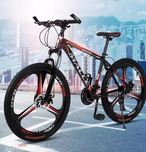 Mountain Bike Lagom Macce Mtb-058 R26 21v Bicicletas Montañas Doble Suspensión Disco Mecánico Color Negro Rojo