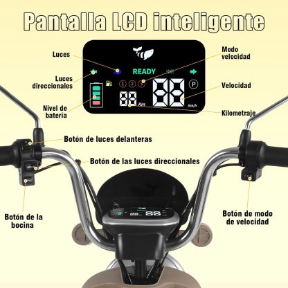 HONEYWHALE U3 PRO Bicicleta Electrica para Adultos, Moto Electrica con Alarma, Potencia Motor 650W-Max, Velocidad 31KM/H-Max, Autonomia 60KM, Bateria 20AH de Gran Capacidad