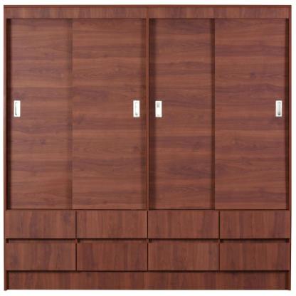 Clóset Maule 4 Puerta(s) 2 Repisa(s) 180x180x51 cm Cerezo