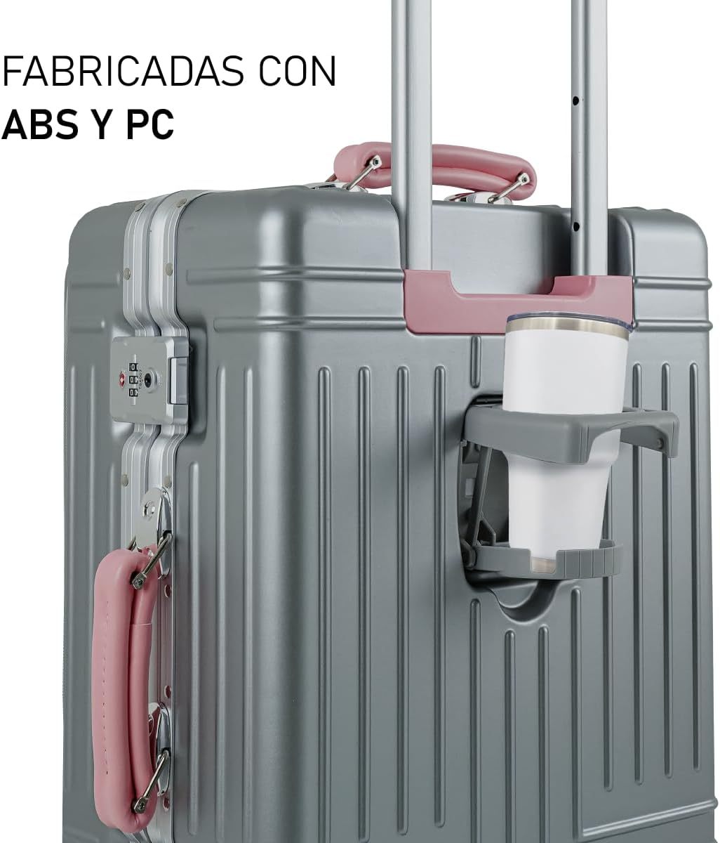 Set de 2 Maletas Premium 20 y 26 Pulgadas Equipaje de mano Con Candado TSA Compartimiento Para Laptop USB Ruedas Giratorias (Rojo)-#17011001901303020502#