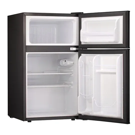 R.W.FLAME Puerta doble 3.2 Cu. Pie. Frigorífico compacto Mini frigorífico con congelador