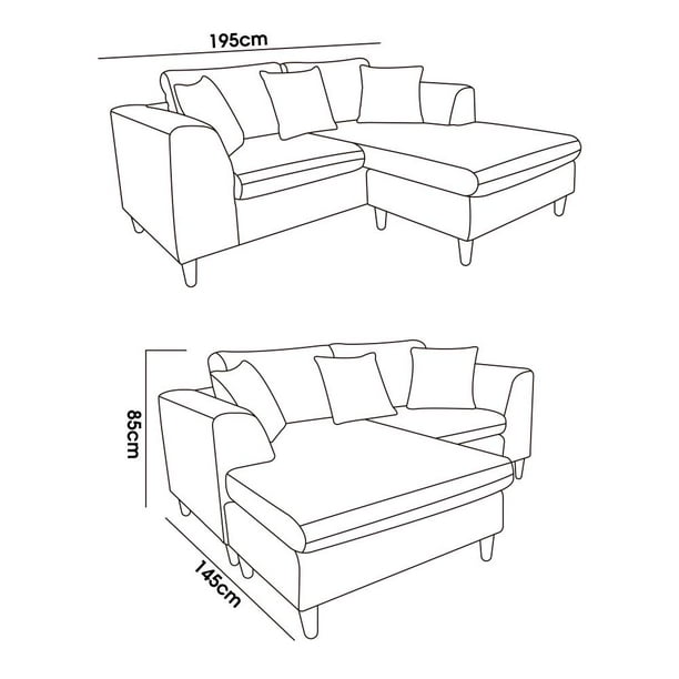 Sofá con Chaise Anffer Deek Reversible