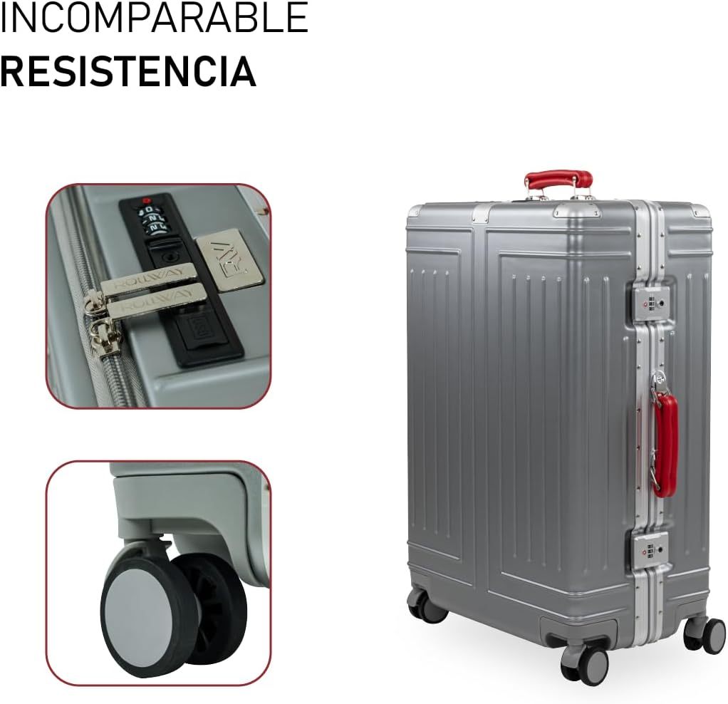 Set de 2 Maletas Premium 20 y 26 Pulgadas Equipaje de mano Con Candado TSA Compartimiento Para Laptop USB Ruedas Giratorias (Rojo)-#17011001901303020502#