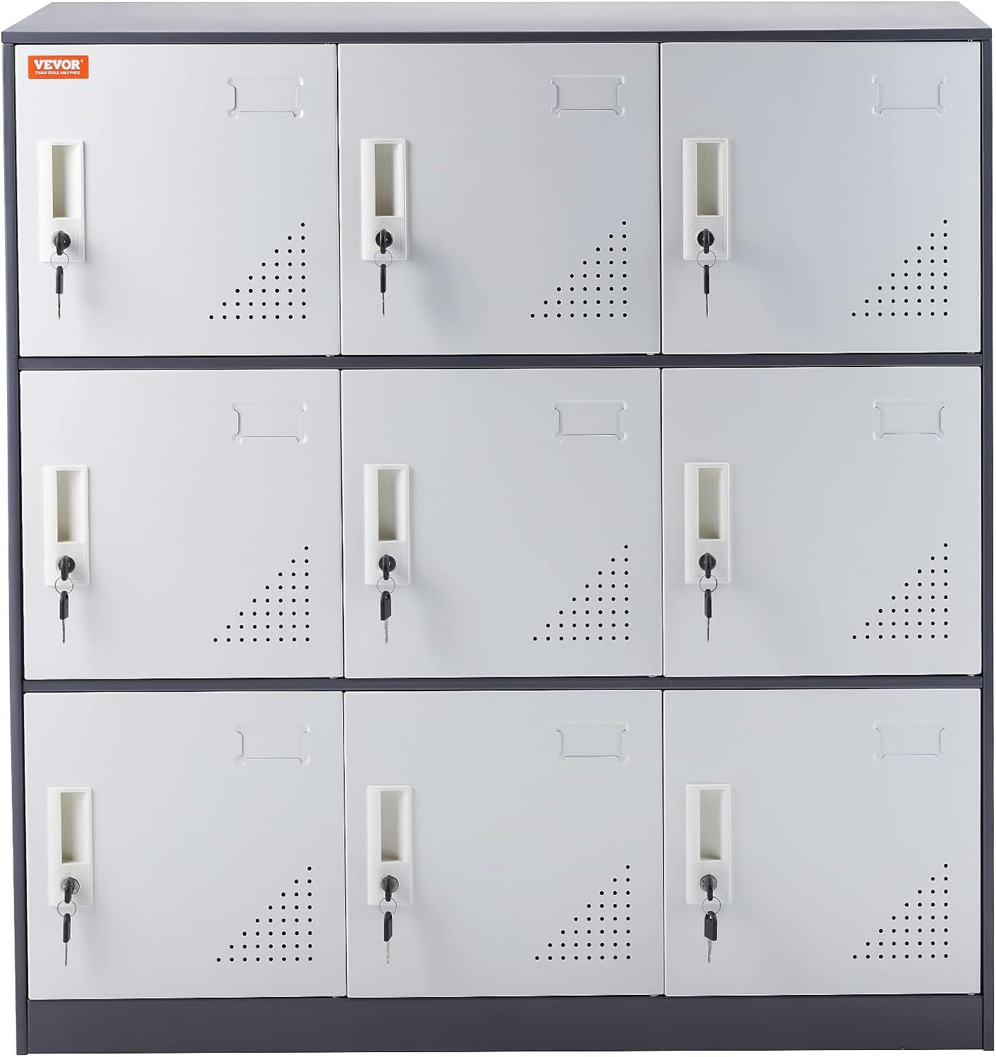 Metal Storage Cabinet with Wheels, 75'' Locking Steel Storage Cabinet with 2 Magnetic Doors and 4 Adjustable Shelves for Office, Garage, Home