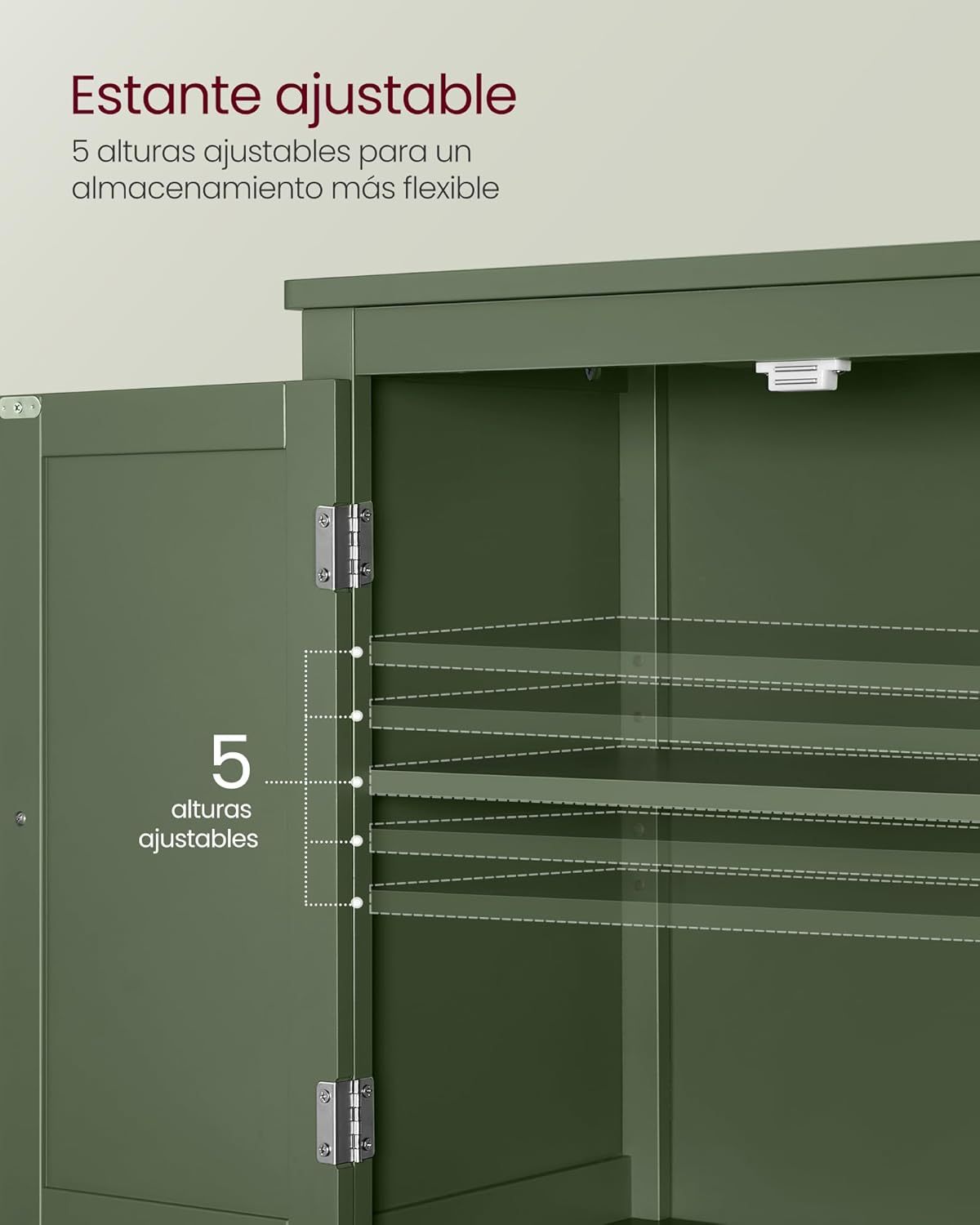 VASAGLE Mueble de Baño, Armario de Baño, Armario de Cocina, con 2 Puertas y 2 Cajones, Estantes Ajustables, 30 x 60 x 110 cm, Gris Paloma MBBC551G02