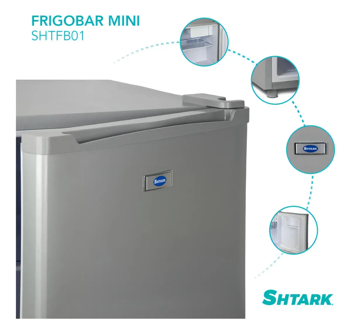Frigobar Mini 1.6 Pies 46l Refrigerador Congelador Compacto Color Plateado