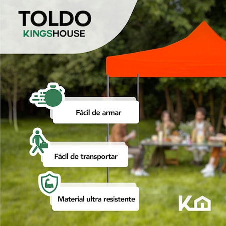 Toldo Carpa Impermeable Plegable Acero 2x2 M Bolsa