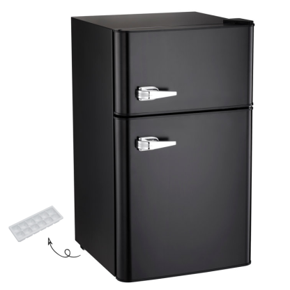 R.W.FLAME Double Door 3.2 Cu. Ft. Compact Refrigerator Mini Fridge with Freezer