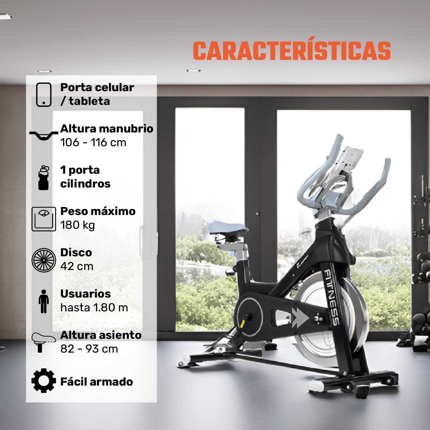 RACK & PACK Bicicleta Fija Spinning 13 Kg Pantalla LCD Soporta 180 Kg Ajuste de 5 Niveles en Asiento y Manubrio Pedales con Correas Bici Estatica Ideal para Rutina de Cardio en el Hogar Gym Gimnasio