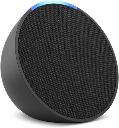 Amazon Echo Pop (modelo más reciente): nuestra bocina más pequeña que se adapta a cualquier habitación (negro), con el Acceso Anticipado de Alexa+