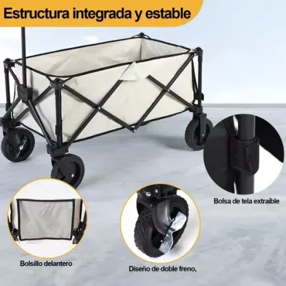 Carro De La Compra Plegable Multifuncional Con Mesa 3 En 1