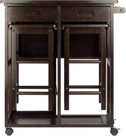 Winsome Wood 23330 Mesa Suzanne 3-Pack Space Saver Set, Coffee