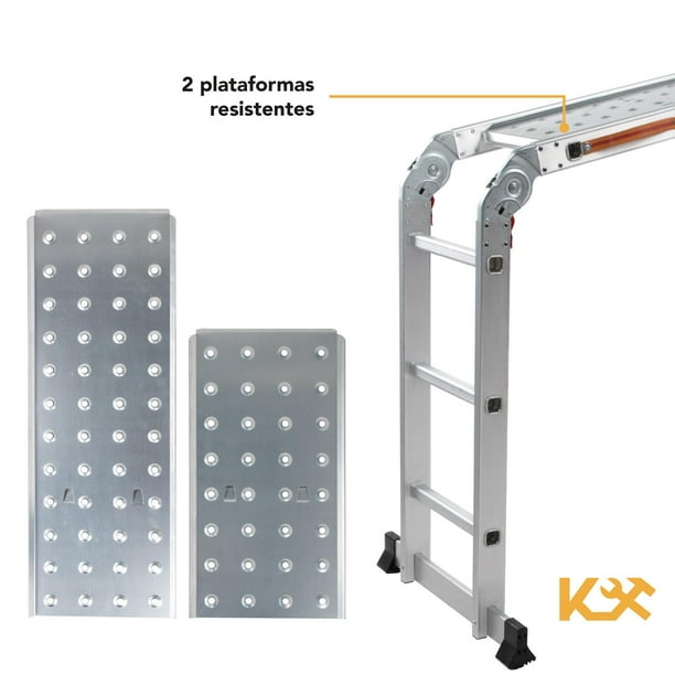 Escalera Multiposiciones De Aluminio 3.5 Metros 12 Peldaños Kingsman KMEM35