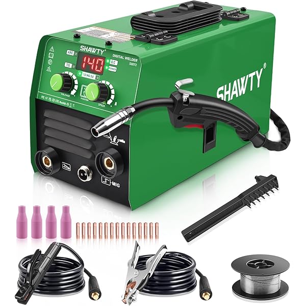 Juego De Soldadora Inversora Portatil, MIG MMA TIG 3 En 1,LCD 140A 110V, Control De Alimentación De Alambre, IGBT Soldadora Inversora Para Soldadura Industrial, Mantenimiento Doméstico