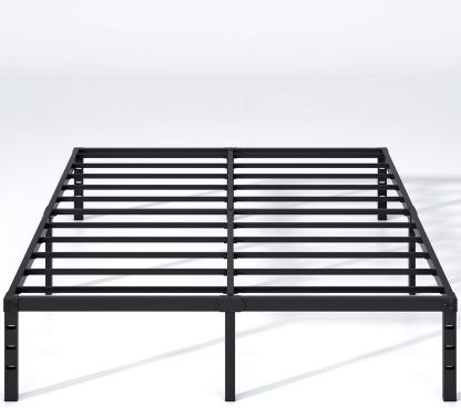 New Jeto Marco de cama de metal con espacio de almacenamiento debajo de la cama, plataforma sencilla y atmosférica, resistente y duradero, tamaño queen, adecuado para recámara