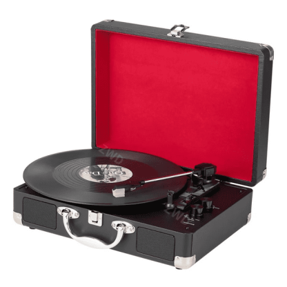 Tocadiscos Con Bluetooth Usb Reproductor De Discos De Vinilo Negro/rojo